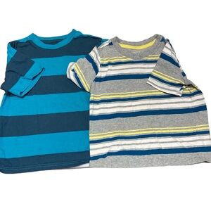Old Navy Cherokee boys size 5 striped T-shirts, short sleeve blue grays